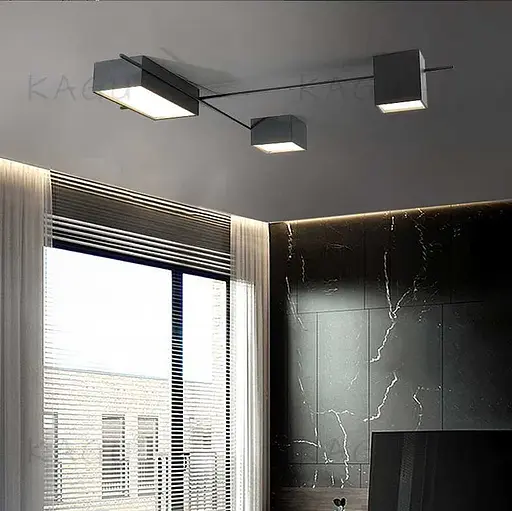 Сучасна світлодіодна люстра Kagu Led метал + акрил (Чорний) - фото 5