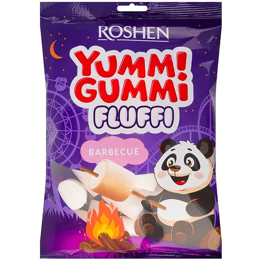 Цукерки маршмеллоу Roshen Yummi Gummi Fluffi Barbecue 200 г - фото 1