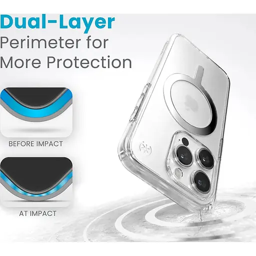 Чохол прозорий протиударний Speck Presidio Clear Case MagSafe для Apple Iphone 15 Pro (6.1") 150559-3240 - фото 3