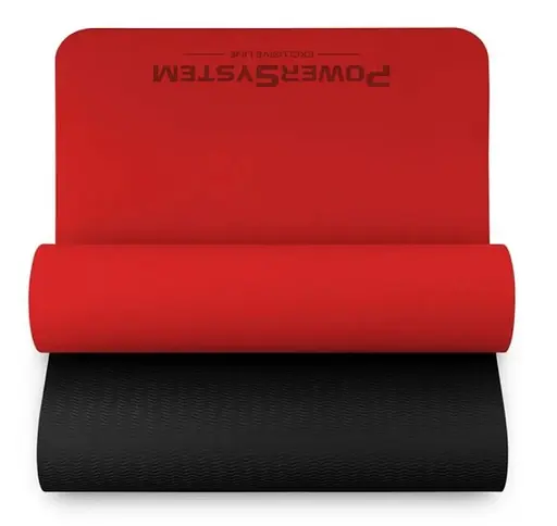 Коврик для йоги и фитнеса Power System PS-4060 TPE Yoga Mat Premium Red (183х61х0.6) (4060RD-0) - фото 2