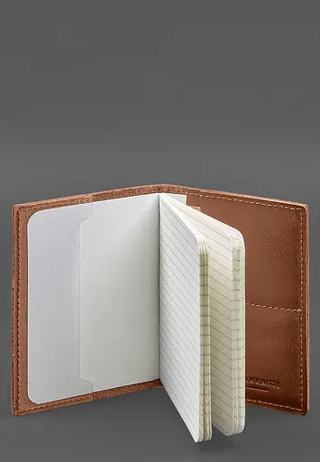 Кожаная обложка для военного билета с карманами 7.2 светло-коричневый краст - фото 7