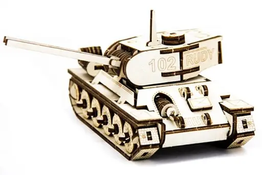 Дерев'яний конструктор Танк Т-34 127 деталей - фото 2