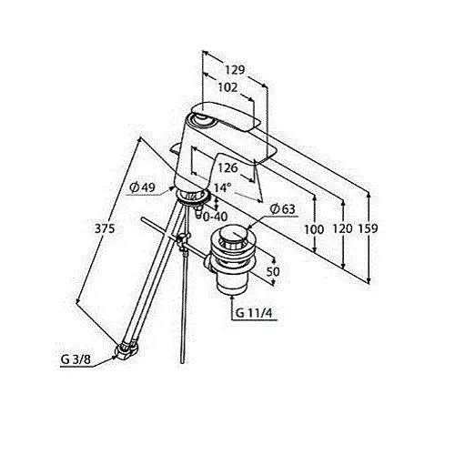 Змішувач для умивальника Kludi Balance 520238775 чорний матовий - фото 2