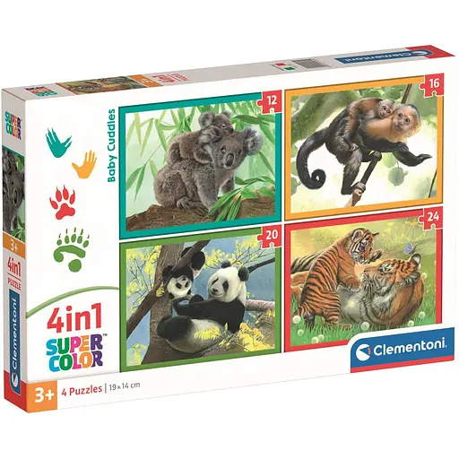  Пазл 4 в 1 Clementoni Baby Cuddles: 12+16+20+24 елементи (21532) - фото 1