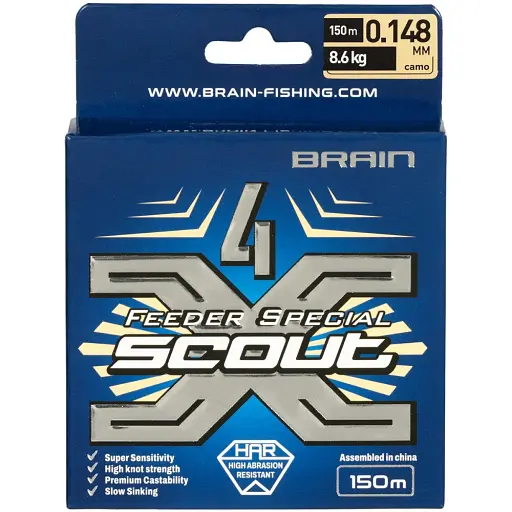 Шнур Brain Scout 4X 150 м (ca мo) 0.148 мм 8.6 кг - фото 2