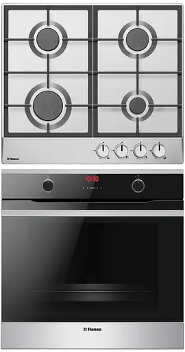 Комплект Hansa духовка электрическая + поверхность газовая черный+нержавеющая сталь - фото 5