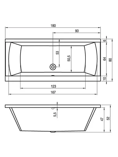 Ванна акрилова Rho Jula 180x80 BA7200500000000 - фото 2