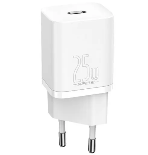 Мережевий зарядний пристрій Baseus Super Si Quick Charger 1C 25W EU Білий - фото 1