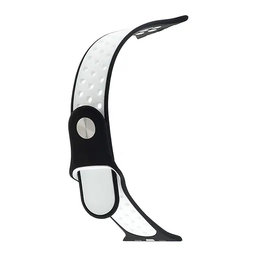 Ремешок Apple Watch Nike Sport 42/44/45/46/49 мм Черный Белый L - фото 2