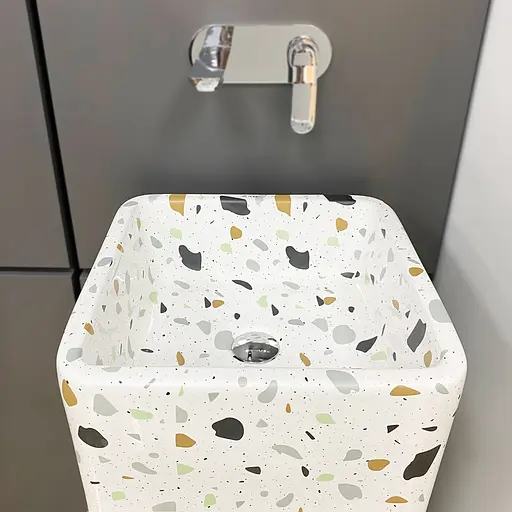 Умивальник VBI Lukka terazzo glossy напольний VBI-019009, Білий - фото 3