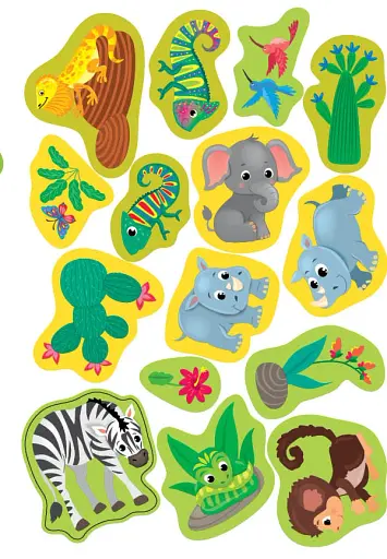 Прості аплікації великими наліпками. Тварини світу - фото 5