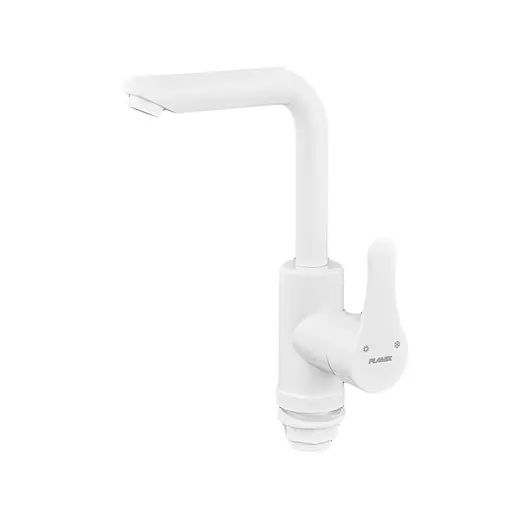 Змішувач для умивальника Plamix Diego-001-G white PM0656, Білий - фото 4