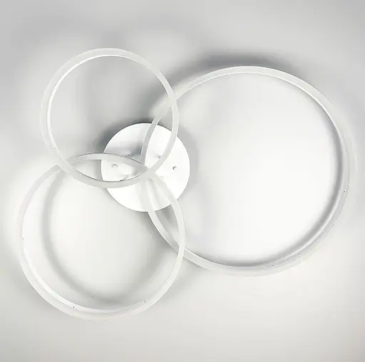 Потолочная LED люстра в белом на 3 кольца Line.F A 8008/3 WH - фото 5