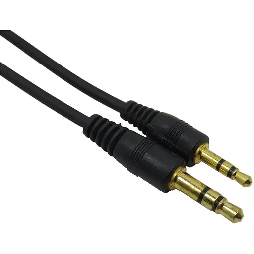 Кабель AUX Audio DC3.5 папа-папа 5.0 м Gold Stereo Jack круглый Black cable Пакет