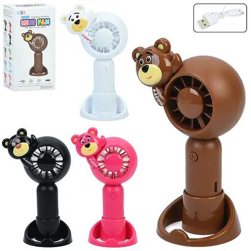 Вентилятор Медвежонок, 13,5 см, 2в1, 3 скорости, USB, 7,5x15x5 см (В ассортименте) - фото 2