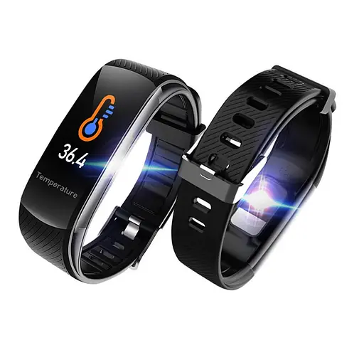 Умный фитнес браслет Lemfo C6T с датчиком температуры тела (Черный) - фото 7