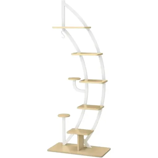 Стеллаж для цветов Costway Ruta в форме полумесяца белый