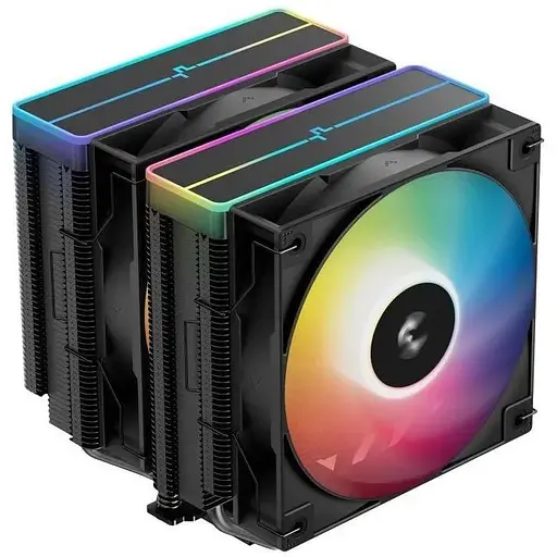 Кулер для процесора DeepCool AG620 ARGB V2 чорний алюміній/мідь 2x120 мм ARGB для Intel 1851/1700/1200/115x AMD AM5/AM4 - фото 1