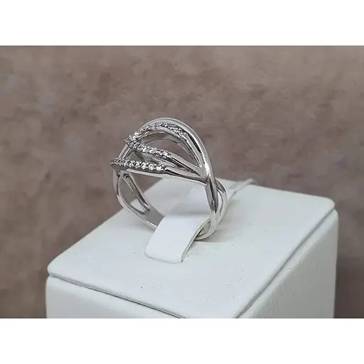 Серебряное кольцо Агни ОКТАВА с фианитами. 1163/1Р-CZ 17,5 - фото 4