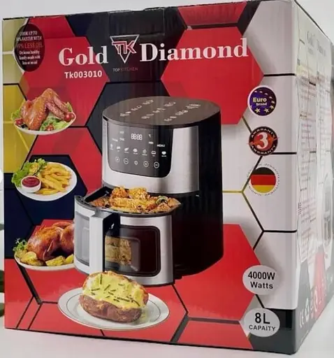 Аерофритюрниця сенсорна Gold Diamond TK-003010 8 л безмасляна повітряна 4000 Вт Чорний - фото 10