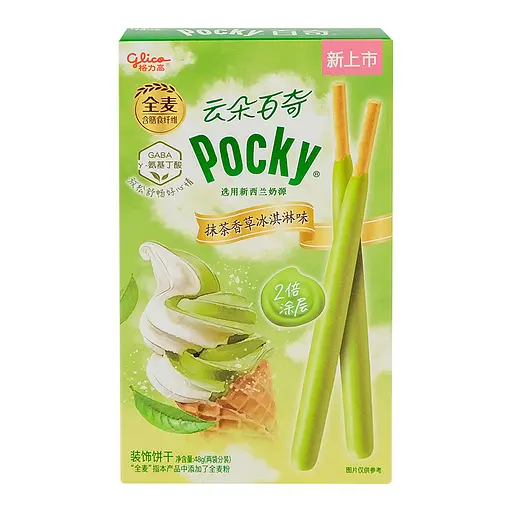 Палички Glico Pocky зі смаком матчі та морозива Matcha Vanilla Ice Cream Flavor, 48 г