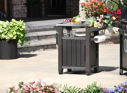 Стіл-буфет садовий для барбекю Keter Unity коричневий 105 л - фото 2