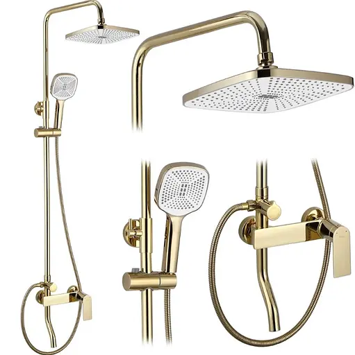 Душова система Rea Storm 2.0 gold з виливом REA-P9530, Золотий - фото 3