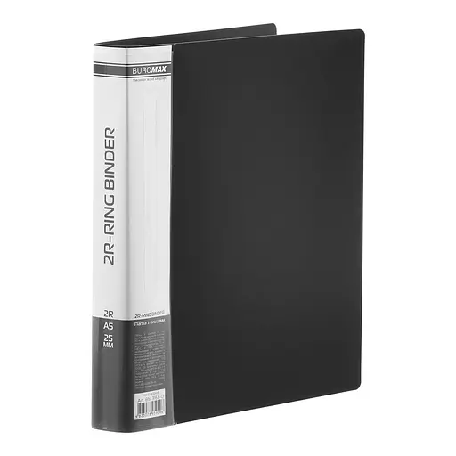 Папка пластиковая с 2-мя кольцами, А5 (25 мм), Professional, черный