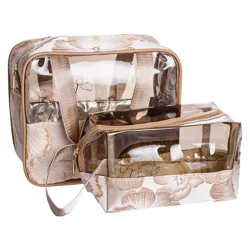 Подарунковий бокс: фен-стайлер 5 в 1 з іонізацією + косметичне дзеркало з LED підсвічуванням + набір прозорих дорожніх косметичок CP2026-13 - фото 6