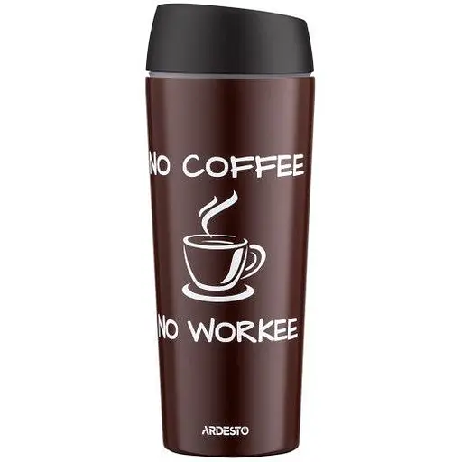 Термокружка Ardesto Coffee Time 450 мл нержавеющая сталь коричневая