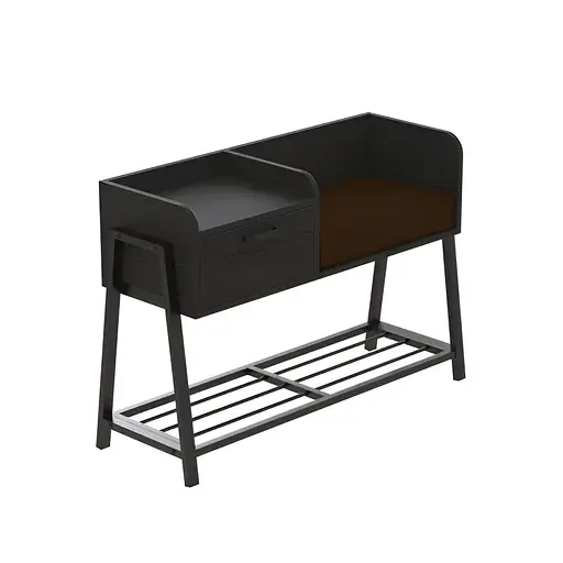 Банкетка з тумбочкою Бланка 540x1000x320 метал Чорний ДСП Сосна Кембра 16мм FRD-103026