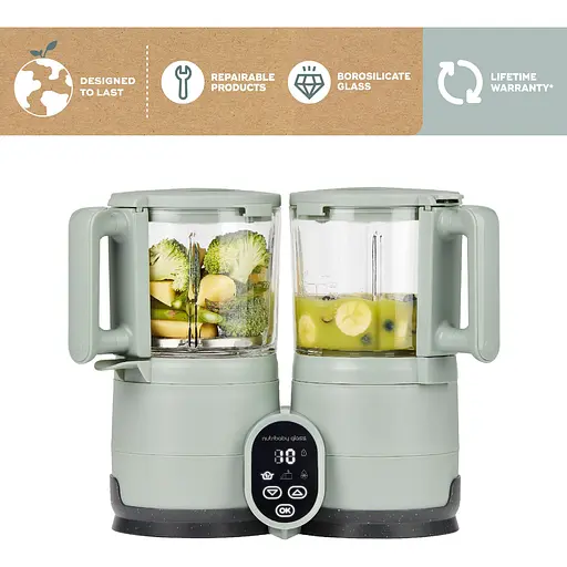 Блендер-пароварка Babymoov Nutribaby Glass зеленый селадон (A001138) - фото 3