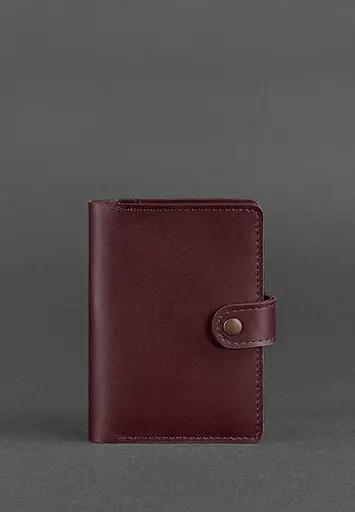 Шкіряна обкладинка для паспорта 3.0 бордова - фото 2