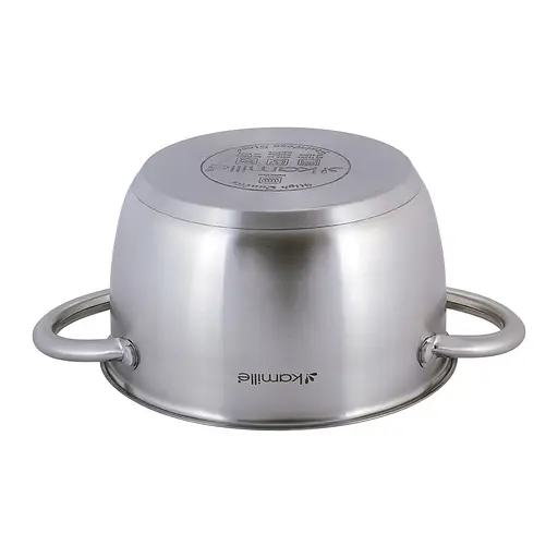 Каструля 2 л з нержавіючої сталі з кришкою та порожнистими ручками для індукції та газу KM-4901 Сірий 87479 - фото 8