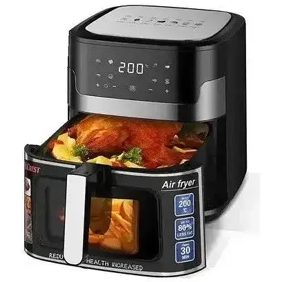 Аерофритюрниця безмасляна Zepline ZP-109A на 10.5л електрична з сенсорним керуванням 3500Вт Чорний - фото 1