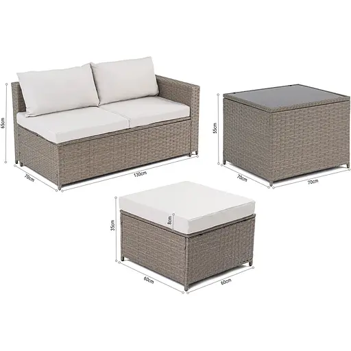 Комплект садовой мебели Di Volio Sondrio Бежевый/Кремовой - фото 8