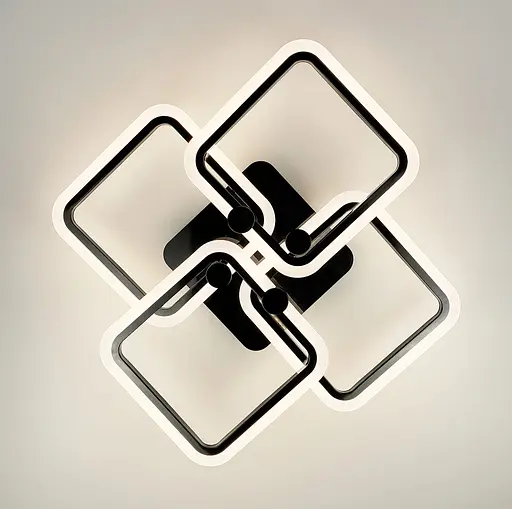 Світлодіона люстра на 4 ріжки квадратної форми | Line F | Арт. A2503/4S BK - фото 4