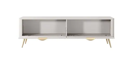 Тумба під телевізор Perfect Home Ланте / Lante 2-дверна з золотими ніжками 2D/163 Беж (PFH-091118) - фото 6