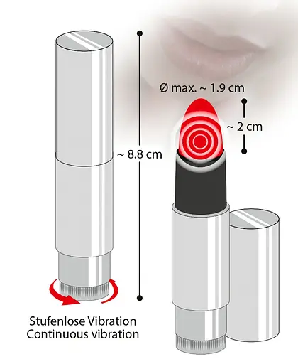 Вибратор You2Toys для клитора Kiss Me Lipstick Vibe 8.7 см серебристый - фото 5