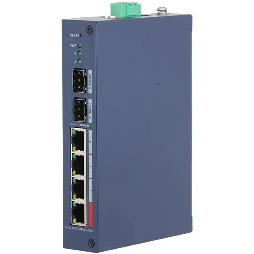 Коммутатор управляемый Dahua DH-CHS4206-4ET-90 48V с 4 портами POE 100Мбит + 2 порт SFP 1000Мбит 154.3×110,4×30 мм - фото 1