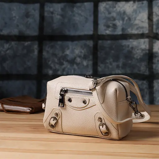 Компактная женская сумка Vintage с декором из натуральной кожи 17х11х8 см sum0027589 - фото 9