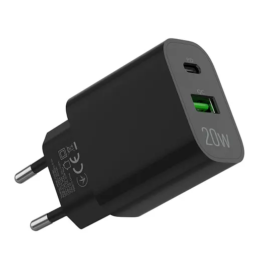 Зарядний пристрій мережевий MAKE 20W Type-C PD3.0 + USB QC4.0 Black - фото 5