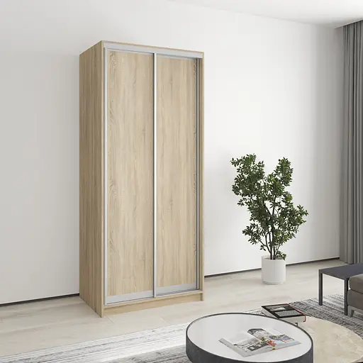 Шкаф-купе двухдверный MebelStar Стандарт AL 2ДСП 90x45x210 см Дуб сонома (MBS-2260)