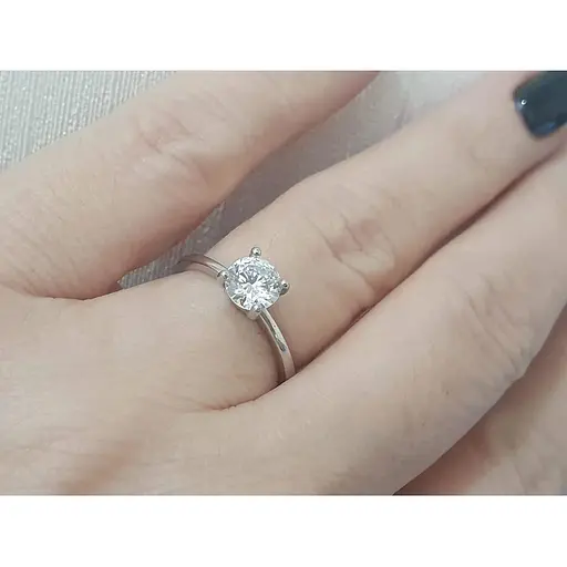 Срібне кільце Агні з фіанітом. 1254/1Р-CZ РЯСКА 17 - фото 2