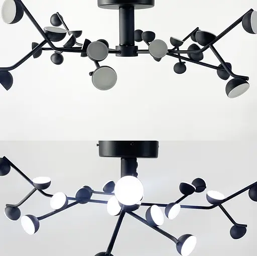 Потолочная люстра на 24 плафона черного цвета Mantra Line.F D 8001-24 BK - фото 4