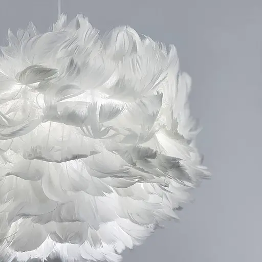 Светильник с натуральными перьями белого цвета Ø 60 см | Ст. AS 136-600 WT Line F - фото 5