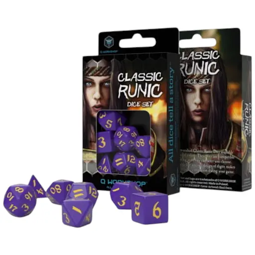 Набор кубиков Classic Runic Purple & yellow Dice Set , 7 шт. (SCLR93)