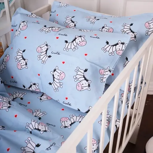 Комплект постельного белья MirSon Бязь 20-0037 Cute blue zebra 160x220 см голубой (2200010270792) - фото 2