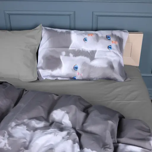 Простирадло MirSon Сатин 22-1402 Silvery Cats 200x220 см (2200010567144) - фото 4