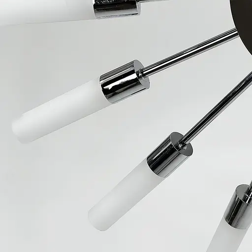 Потолочная хромированная люстра в форме солнечной вспышки на 22 плафона G4 Ø 90х70 см Line F | Ст. 1279/22 CH - фото 5